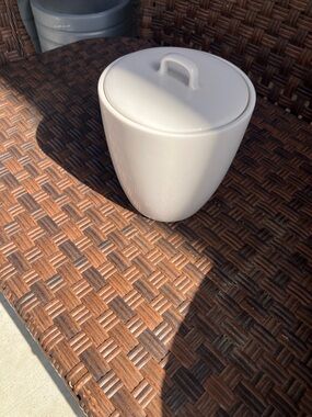 Starbucks White Ceramic Coffee Canister with Logo Base